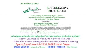 Summer Short Course: Active Learning in Introductory Physics