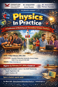 BCAPT KPU: A Conference and Workshops for Secondary Science Teachers